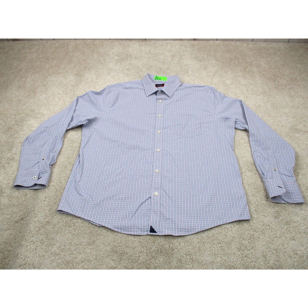 UNTUCKit Shirt Men XL White Blue Pink Plaid Performance Stretch Dalton Button Up